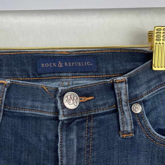 Rock & Republic Berlin Stretch Jeans Skinny Low Rise‎ Dark Wash Denim Size 10 - Picture 4 of 12